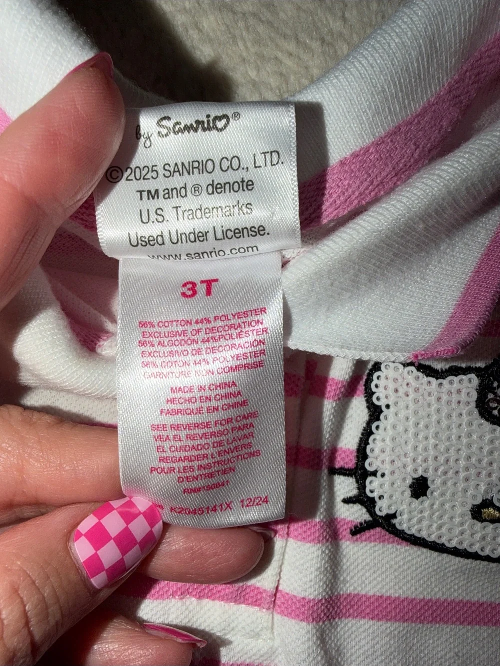 Hello Kitty by Sanrio White and Pink Striped Polo Sundress